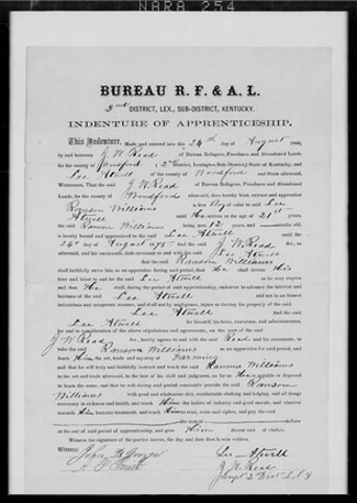 Indenture of  apprenticeship, 1866